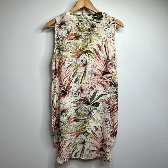 Spense‎ Tropical Floral Shirt Dress Tunic Tank Blouse Size S - Picture 2 of 8